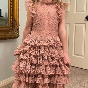 Joyfolie girls size 6 ruffle lace dress